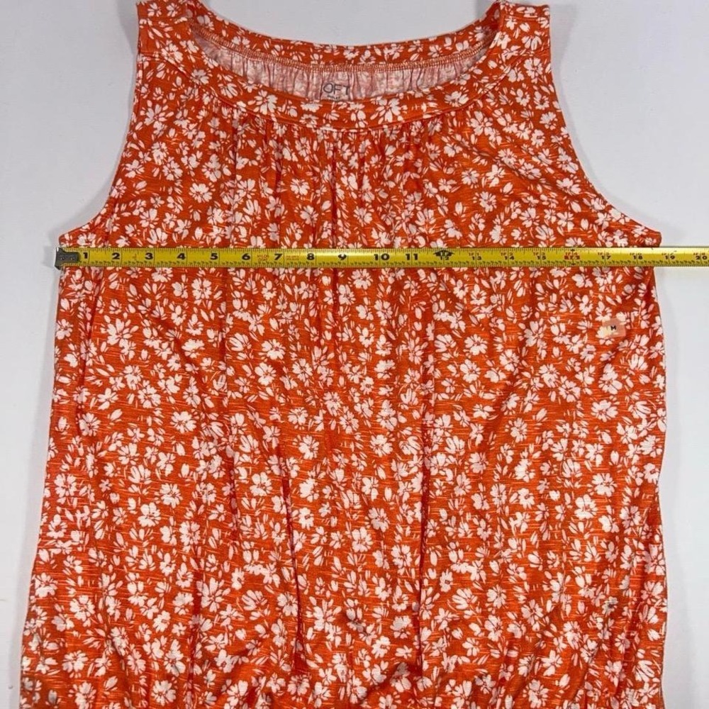 LOFT Sleeveless‎ Top Womens Size Medium Orange Floral - Picture 4 of 8
